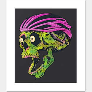 Bike Messenger Skull Illustration Posters and Art